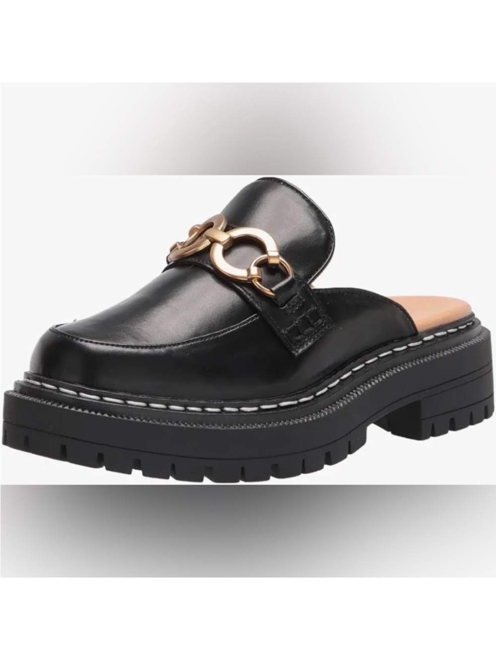 Circus NY by Sam Edelman Elena Loafer Mule in black. Slip-on clog/mule design
